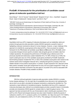 A Framework for the Prioritisation of Candidate Causal Genes at Molecular Quantitative Trait Loci