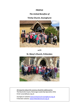 PROFILE the United Benefice of Trinity Church, Sissinghurst with St