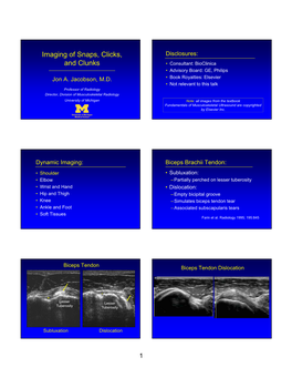 Imaging of Snaps, Clicks, and Clunks