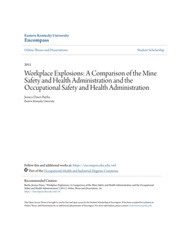 Workplace Explosions: a Comparison of the Mine Safety and Health
