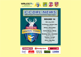 CCDRL NEWS Official Program of Central Coast Division Rugby League