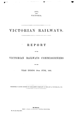 Victorian Railways. Report