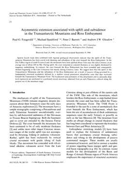 Asymmetric Extension Associated with Uplift and Subsidence in the Transantarctic Mountains and Ross Embayment