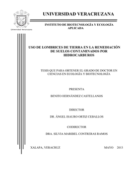 Uso De Lombrices De Tierra En La Remediación De Suelos Contaminados Por Hidrocarburos