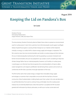 Keeping the Lid on Pandora's