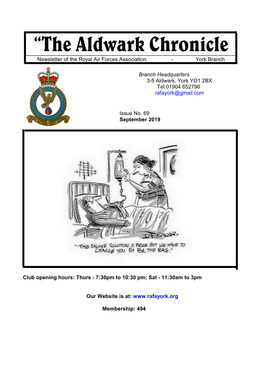 “The Aldwark Chronicle Newsletter of the Royal Air Forces Association - York Branch