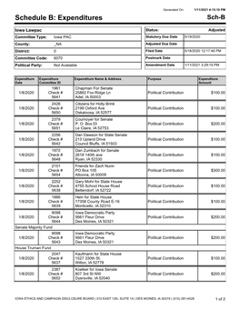 Expenditures Sch-B