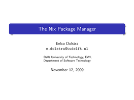 The Nix Package Manager