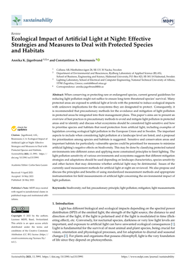 Ecological Impact of Artificial Light at Night