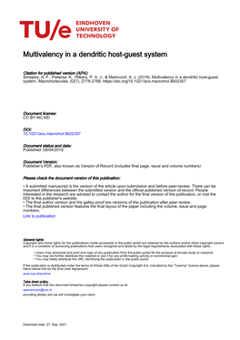 Multivalency in a Dendritic Host–Guest System