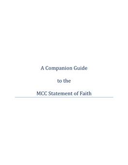 MCC Statement of Faith