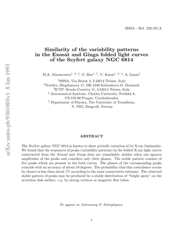 Similarity of the Variability Patterns in the Exosat and Ginga Folded Light