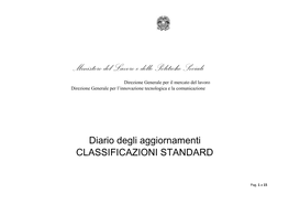 Diario Degli Aggiornamenti CLASSIFICAZIONI STANDARD