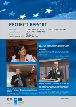 The Consumer Society and Citizen Networks Project Progress Report