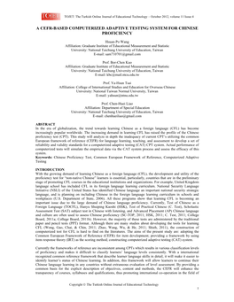 A Cefr-Based Computerized Adaptive Testing System for Chinese Proficiency