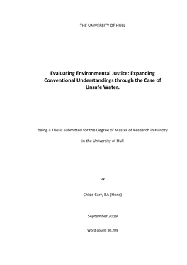 Evaluating Environmental Justice: Expanding Conventional Understandings Through the Case of Unsafe Water