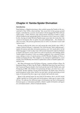 Chapter 4: Yamba Spider Divination