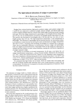 The Light-Induced Alteration of Realgar to Pararealgar