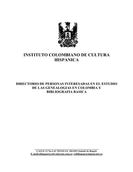 Instituto Colombiano De Cultura Hispanica