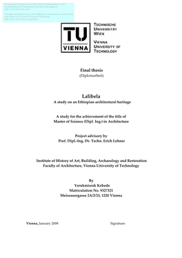 Study on the Realization of Lalibela As
