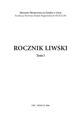 ROCZNIK LIWSKI Tom I