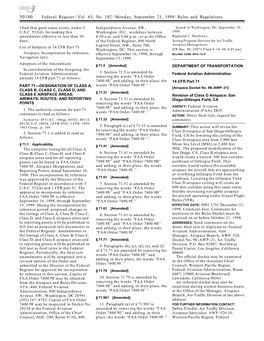 Federal Register/Vol. 63, No. 182/Monday, September 21, 1998