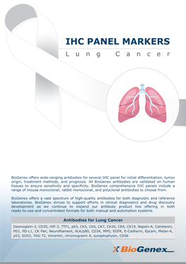 IHC PANEL MARKERS Lung Cancer