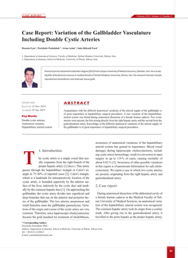 Variation of the Gallbladder Vasculature Including Double Cystic Arteries