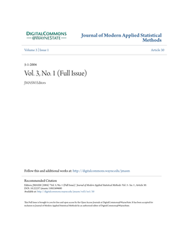 Full Issue) JMASM Editors