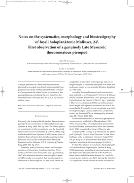 Notes on the Systematics, Morphology and Biostratigraphy of Fossil Holoplanktonic Mollusca, 241. First Observation of a Genuinel