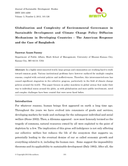 Globalization and Complexity of Environmental Governance In