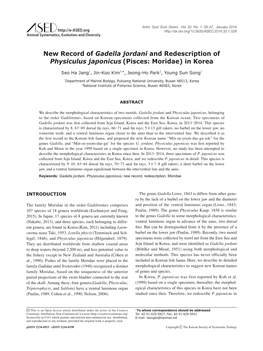 New Record of Gadella Jordani and Redescription of Physiculus Japonicus (Pisces: Moridae) in Korea