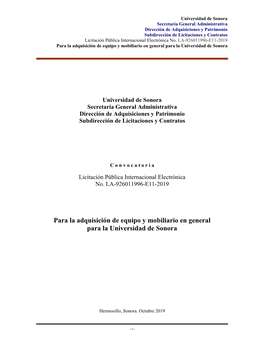 Licitación Pública Internacional Electrónica No