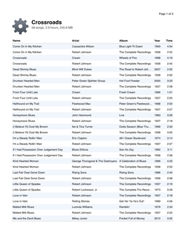 Crossroads 58 Songs, 2.9 Hours, 245.6 MB