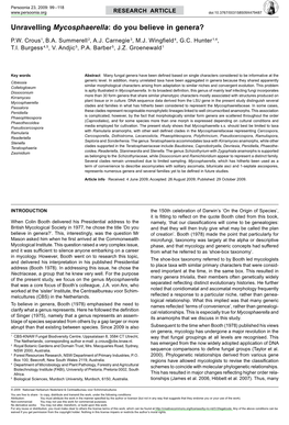 Unravelling <I>Mycosphaerella</I>