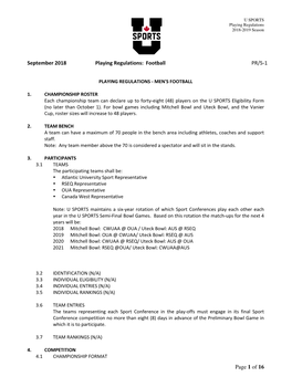 September 2018 Playing Regulations: Football PR/5-1