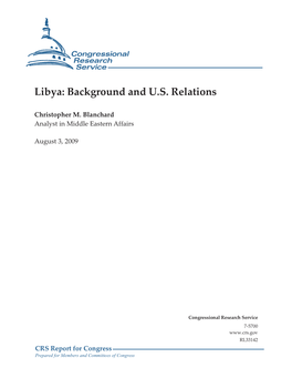 Libya: Background and U.S