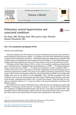 Pulmonary Arterial Hypertension and Associated Conditions