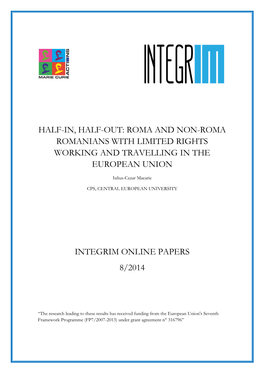 Roma and Non-Roma Romanians with Limited Rights Working and Travelling in the European Union