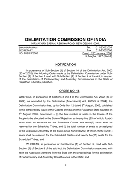 Delimitation Commission of India Nirvachan Sadan, Ashoka Road, New Delhi-110001