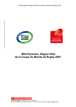 Midi-Pyrénées, Région Hôte De La Coupe Du Monde De Rugby 2007