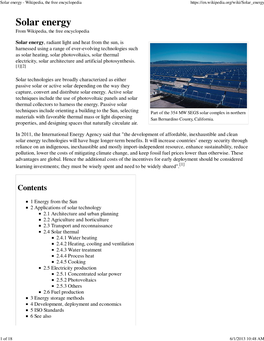 Solar Energy - Wikipedia, the Free Encyclopedia