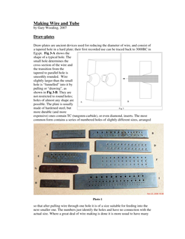 Making Wire and Tube by Gary Wooding, 2007