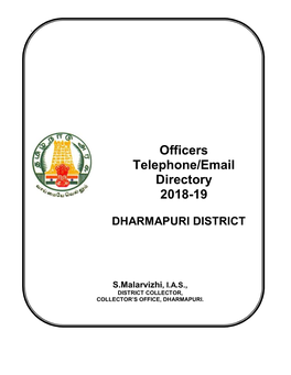 Officers Telephone/Email Directory 2018-19 DHARMAPURI DISTRICT