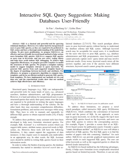 Interactive SQL Query Suggestion: Making Databases User-Friendly