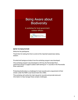 Being Aware About Biodiversity