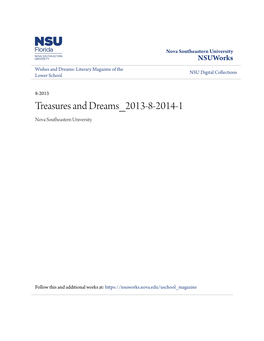 Treasures and Dreams 2013-8-2014-1 Nova Southeastern University