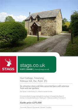 Stags.Co.Uk 01872 264488 | Truro@Stags.Co.Uk