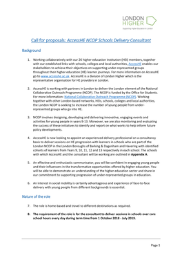 Call for Proposals: Accesshe NCOP Schools Delivery Consultant