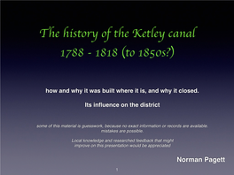 Ketley Canal 1788 - 1818 (To 1850S?)